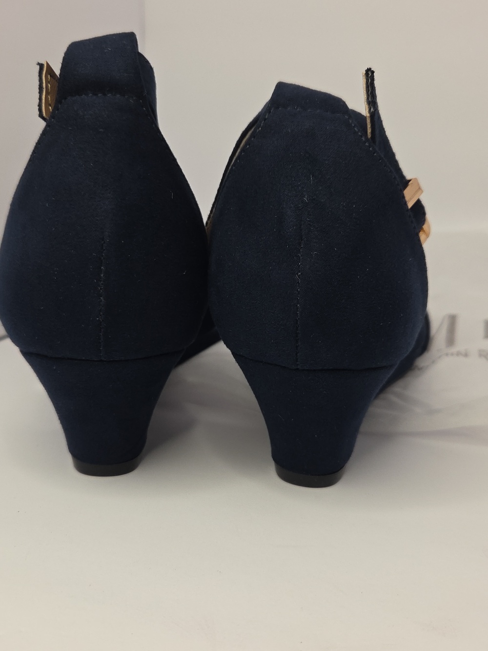 NWT Dream Pairs women's low wedge sandals Navy Size 11 - Picture 4 of 7